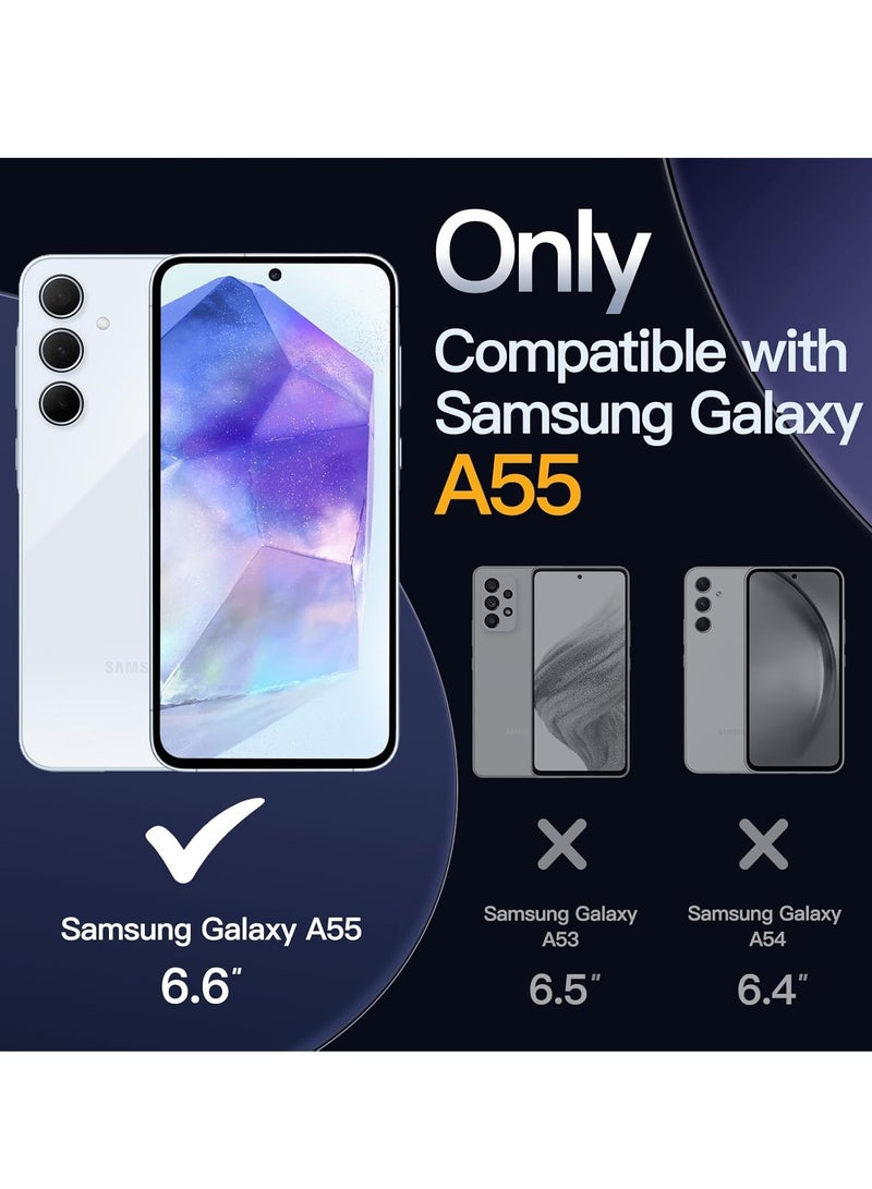 Houmt Samsung Galaxy A55 Back Stand Case Magnetic Car Mount Holder Kickstand Cover For Galaxy A55 with Wrist Strap Shockproof Full Protection Case for Samsung Galaxy A55 5G 6.6-inch - Image 2