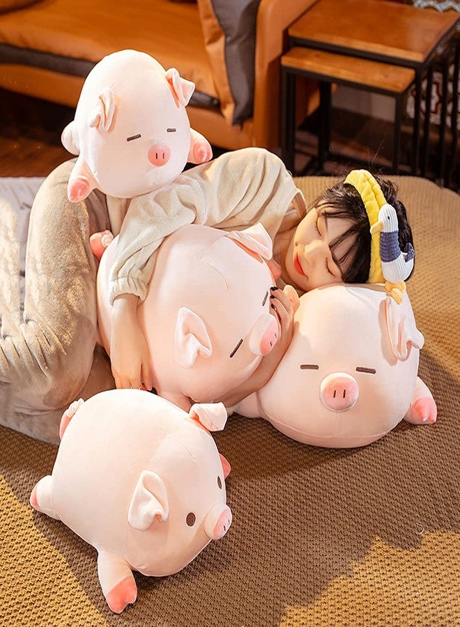 lannery Pig Stuffed Animal Hugging Pillow, Soft Fat Pig Plush Toy Gifts for Kids, Valentine, Christmas (Round Eyes, 15.7") - Image 3