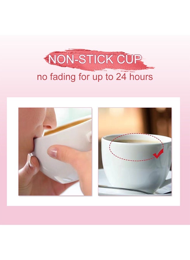 P.TWO.P Honey Peach Lips,3PCS Nude Matte Lipstick Set Multicolour Long Lasting Lipstick Non Stick Cup Velvet Lip Gloss Lip Stain Professional Lip Makeup Matte Lipstick Set  - Image 4