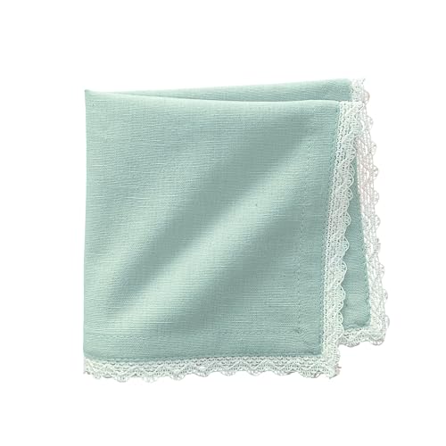 FINGERCRAFT Table Napkins Set of 12 Cotton Linen Blend 20x20 Inches Excellent Absorbency Washable and Reusable, Durable Dinner Napkin for Kitchen, Hotels, Party (Aqua) - Image 2
