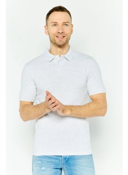 Jules Men Regular Fit Embroidered Logo Short Sleeves Polo Shirt, Light Grey  - Image 1