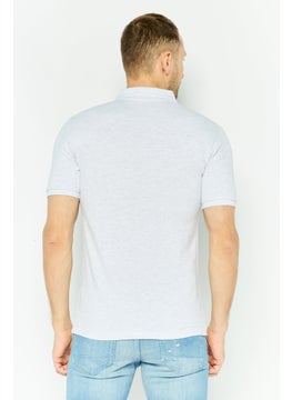 Jules Men Regular Fit Embroidered Logo Short Sleeves Polo Shirt, Light Grey  - Image 2