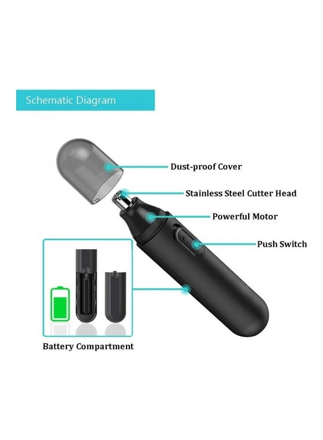 Multifunctional Nose And Ear Hair Trimmer Machine black 15cm - Image 3