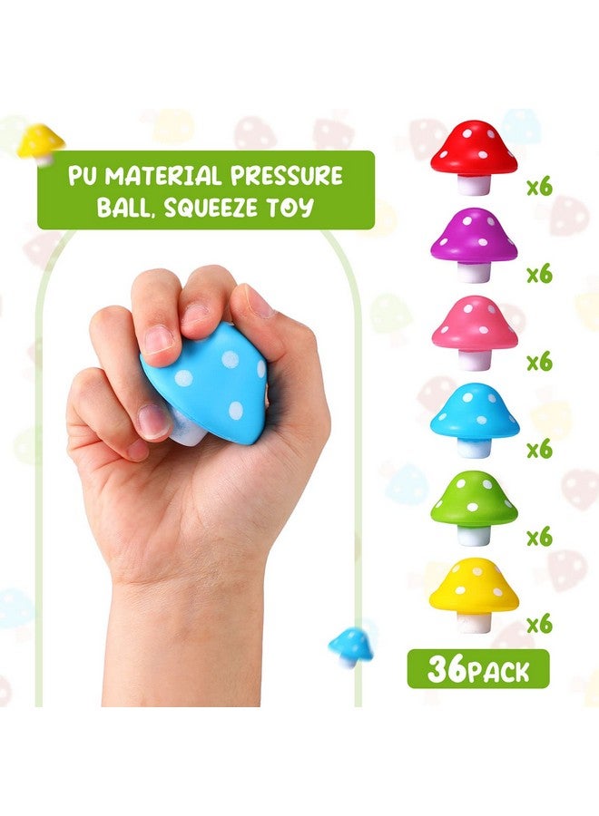 جيريفي كرات التوتر من فطر البولي يوريثان، كرات قابلة للتمدد لتخفيف التوتر، مقاس 1.57 بوصة، ألعاب صغيرة لتخفيف التوتر للبالغين، كرات على شكل فطر، ألعاب تململ للبالغين للاسترخاء والقلق (متعددة الألوان 36 قطعة) - Image 3