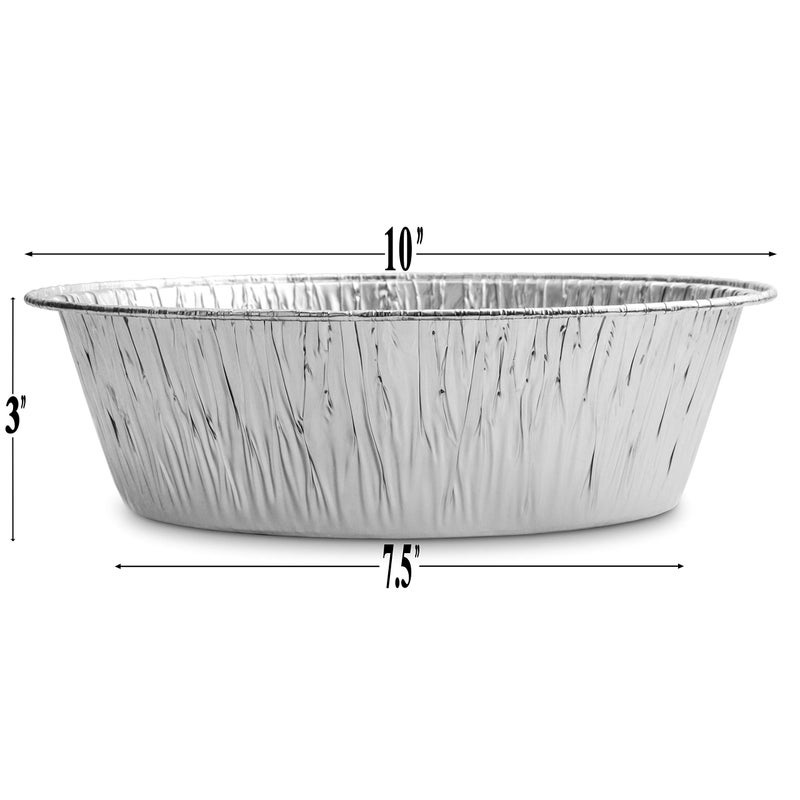 Diplastible 10-Inch Aluminum Dutch Oven Liner Pans | Disposable Cake Pan and Extra Deep Aluminum Foil Pans for Baking, Freezing, and Storage | Durable Aluminum Round Baking Pans | 10 Count - Image 3