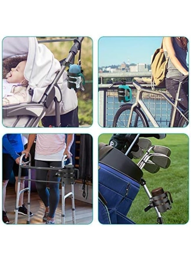 Accmor Stroller Cup Holder with Adjustable Strap, 360 Degree Rotatable Universal Cup Holder for Uppababy, Nuna, Doona Stroller, Drinks Holder for Wheelchair, Walker, Rollator - Image 2