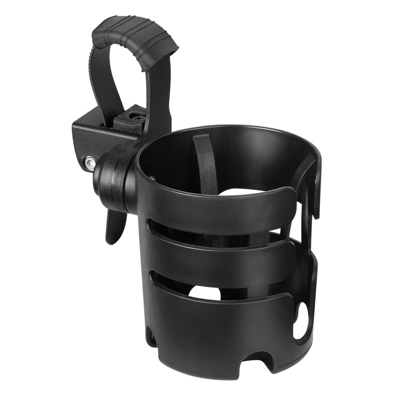Accmor Stroller Cup Holder with Adjustable Strap, 360 Degree Rotatable Universal Cup Holder for Uppababy, Nuna, Doona Stroller, Drinks Holder for Wheelchair, Walker, Rollator - Image 1