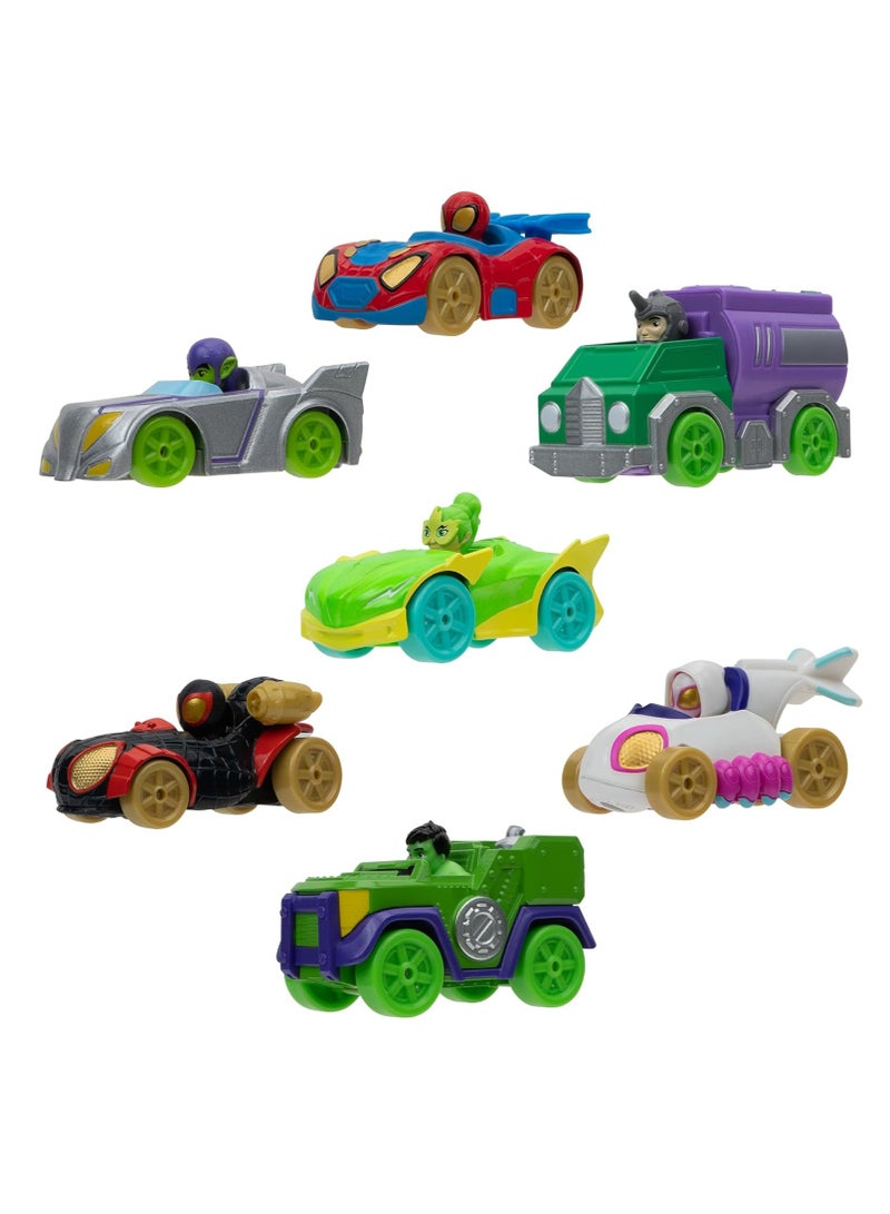 Jaswar ألعاب معدنية من جاسوار سبايدي وأصدقائه، شخصيات أكشن متينة مع سبايدرمان وأصدقائه، ألعاب مارفل قابلة للجمع للأطفال - عبوة من 7 - Image 1