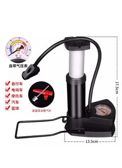 Generic Mountain Bike Portable Mini Pump High-Pressure Basketball 5523 air cylinder (with barometer) black 