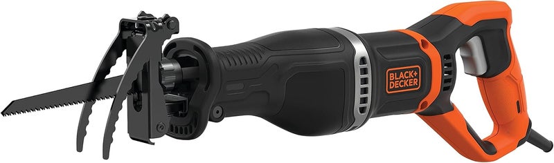 بلاك اند ديكر منشار ترددي مع حامل فرع قابل للإزالة، 750 واط، 7 أمبير، سلكي، شفرتان، برتقالي/أسود - Bes301K-Gb - Image 1