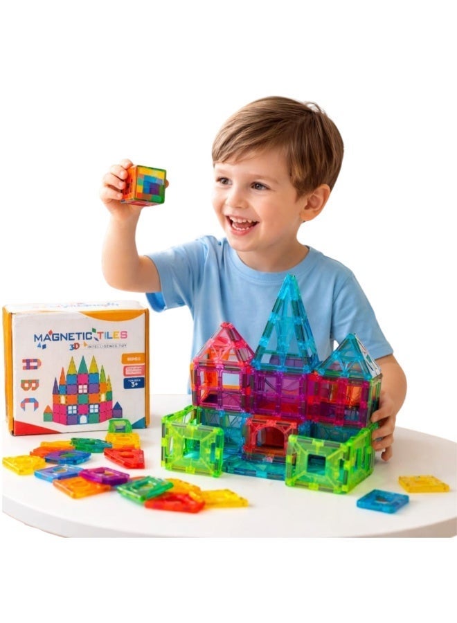reelegant Magnetic Blocks 60 Pieces - Large Size Kids Blocks, 3D Design - Magnetic Tiles Building Toys for Intelligence and Creativity - Building Toys for Kids Ages 3+ - Image 2