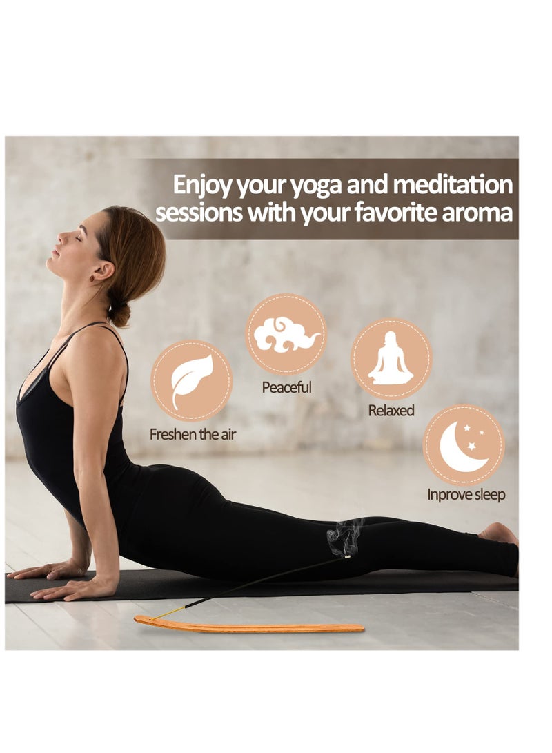 SYOSI حامل أعواد البخور الخشبي، 12 قطعة حامل بخور تناسب معظم أعواد البخور، ديكور أعواد بخور حديث، حامل رماد بخور خشبي، صواني بخور، لأعواد البخور في المنزل واليوغا - Image 4