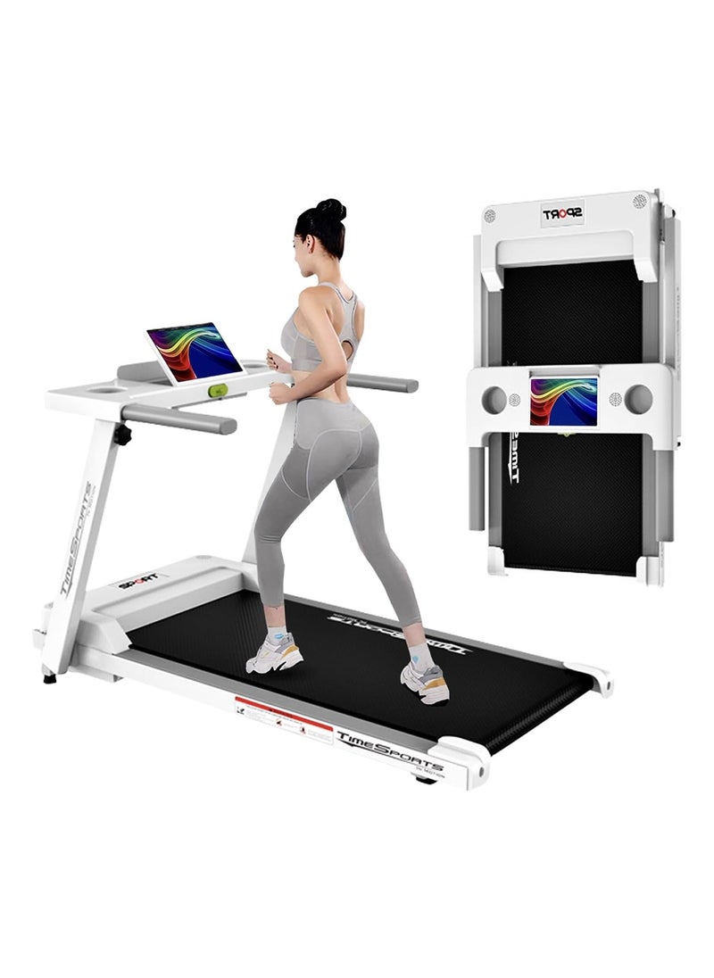 Glanfen 1-8km/h Folding Treadmill Foldable Portable Treadmill Fitness Equipment with LCD for Home Office Digital Smart Treadmill with Large Running Space for Walking Running  - Image 1