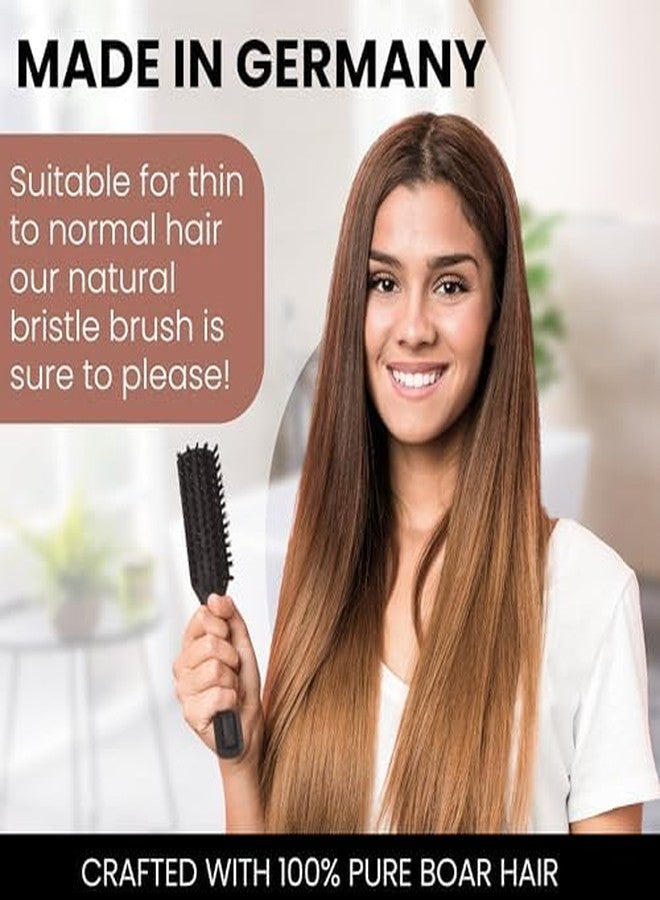 SHASH منذ 1869 صنع في ألمانيا - فرشاة شعر من شعر الخنزير 100%، مناسبة للشعر الرقيق إلى العادي - تعمل على ترطيب الشعر بشكل طبيعي، وتحسن الملمس، وتقشر، وتهدئ، وتحفز فروة الرأس - Image 4