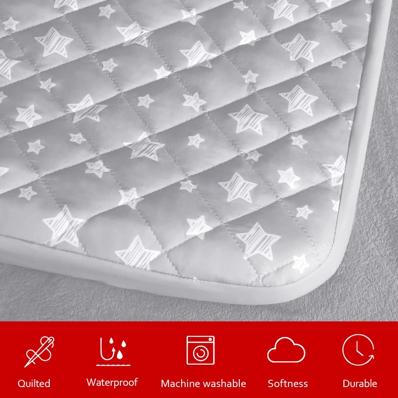 Moonsea Dog Bed Covers Replacement Washable 2 Pack, Waterproof Dog Bed Covers Dog Pillow Cover Quilted, Pet Bed Cover Lovely Grey Star Print, Puppy Bed Cover 27x36 Inches, for Dog/Cat, Cover Only - Image 2