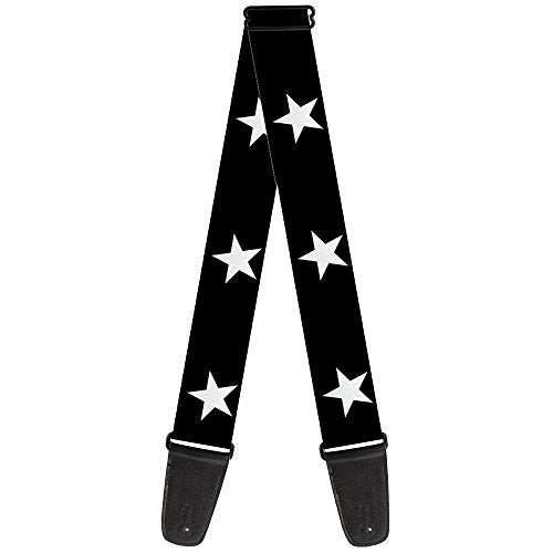 Buckle Down Buckle-Down Guitar Strap Star Black White 2 Inches Wide - Image 1