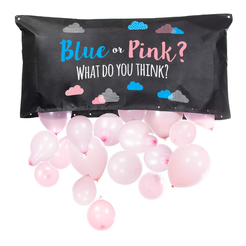 Pop Fizz Designs Gender Reveal Balloon Drop Bag Blue or Pink - Image 2