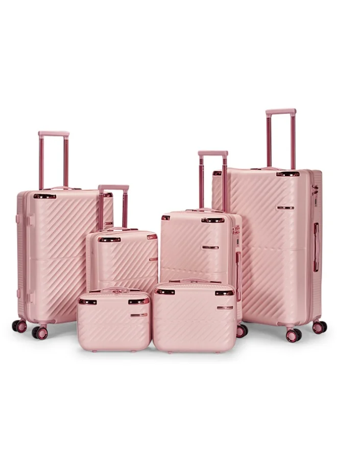 Limra Luggage set 6 pieces travel Bags with a distinctive design from limra Pink