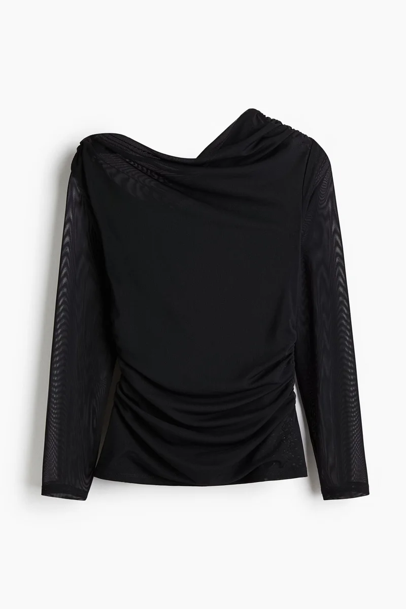 H&M One-shoulder mesh top