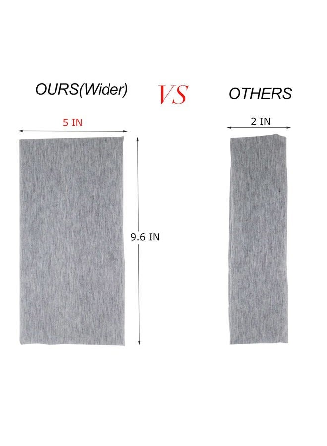 Yeshan Pack of 12 Wide 5 Inch Wicking Stretchy Athletic Bandana Headbands / Head wrap / Yoga Headband / Head Scarf / Best Looking Hairband for Sports or Fashion,candy colors in wide - Image 5