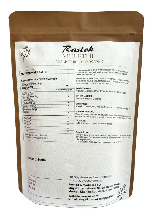Raslok Licorice Root Powder | Kown as Malethi, Mulethi Powder | Glycyrrhiza Glabra (3.52, Ounces) - Image 2