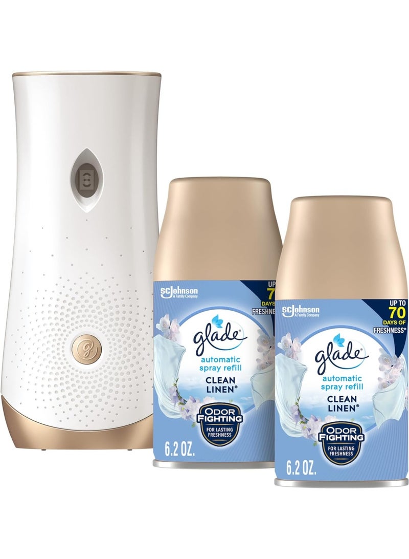 Glade مجموعة إعادة تعبئة ور holder لحاقن غليد الأوتوماتيكي، معطر هواء للمنزل والحمام، قماش نظيف، 6.2 أونصة، 2 عدد - Image 1