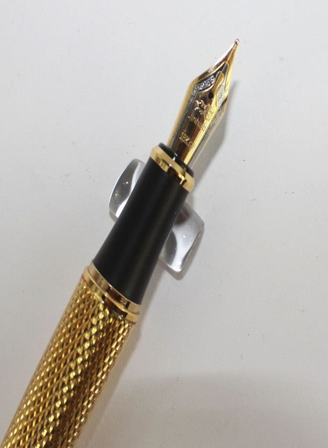 Gullor Jinhao 1200 Pure Golden Medium Fountain Pen with Carving Pattern - Image 4