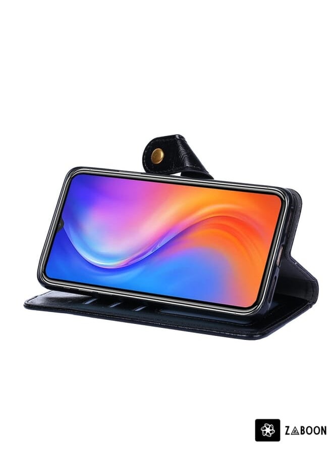Zaboon - Protective Case For Sharp Aqous V6/V6 Plus Stitching Skin Feel Magnetic Buckle Horizontal Flip PU Leather Case - Image 1
