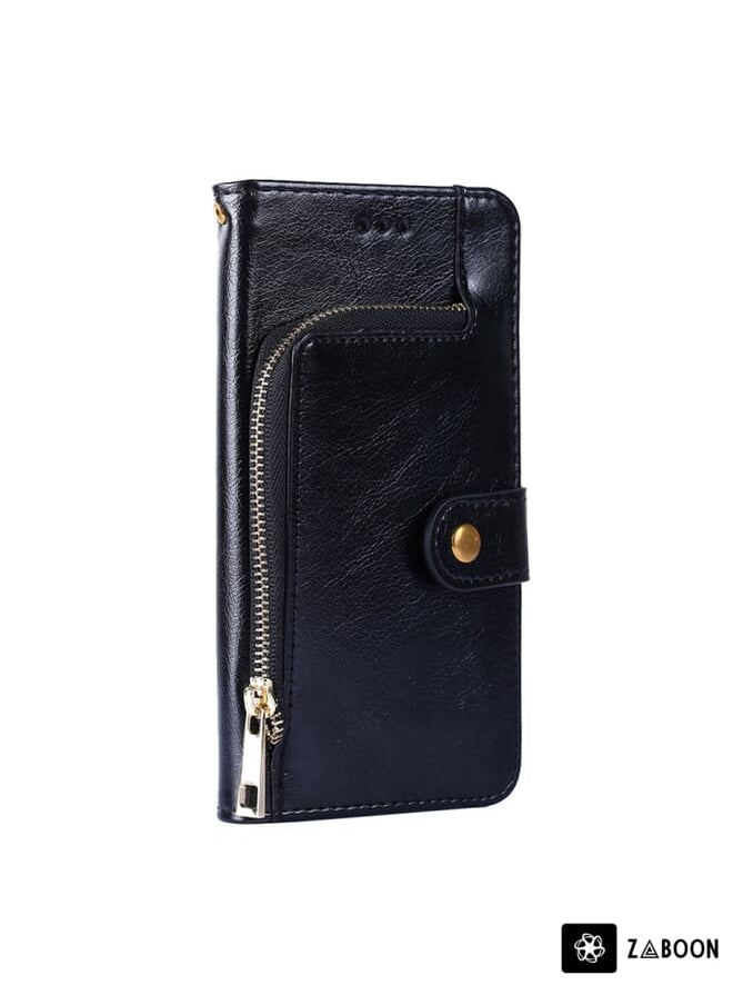 Zaboon - Protective Case For Sharp Aqous V6/V6 Plus Stitching Skin Feel Magnetic Buckle Horizontal Flip PU Leather Case - Image 1