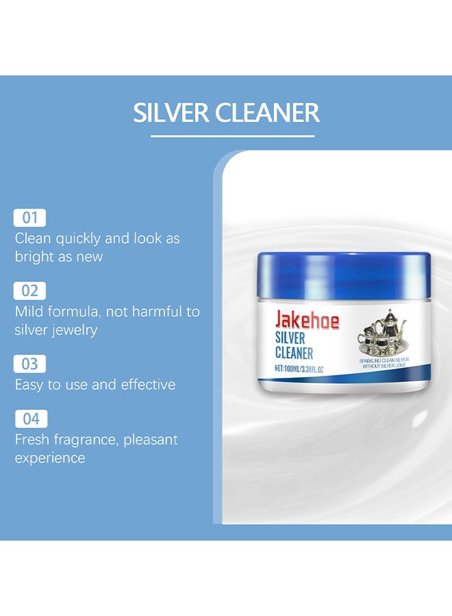 Jakehoe Instant Silver Cleaner, Jewelry Cleaner Tarnish Remover, Instant Silver Cleaner For Home & Kitchen Use, Instant Silver Cleaner Without Silver Loss (Silver Polish) 100ML - Image 5