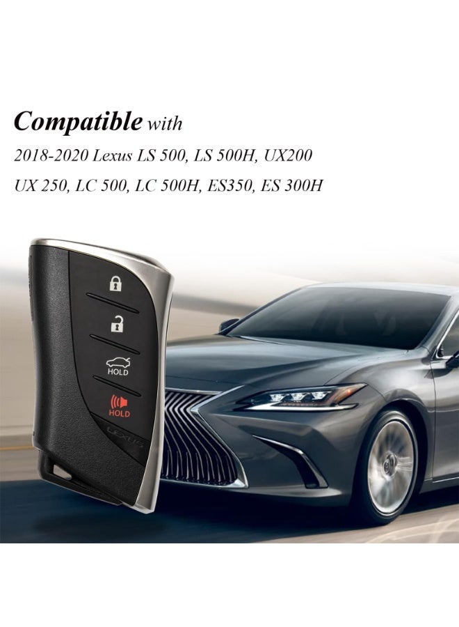 جراب مفتاح ذكي من الجلد الطبيعي لسيارات لكزس RX/ES/UX/NX/GX/LX/TX (4 أزرار) غطاء واقٍ فاخر من جلد البقر مع سلسلة مفاتيح - Image 5