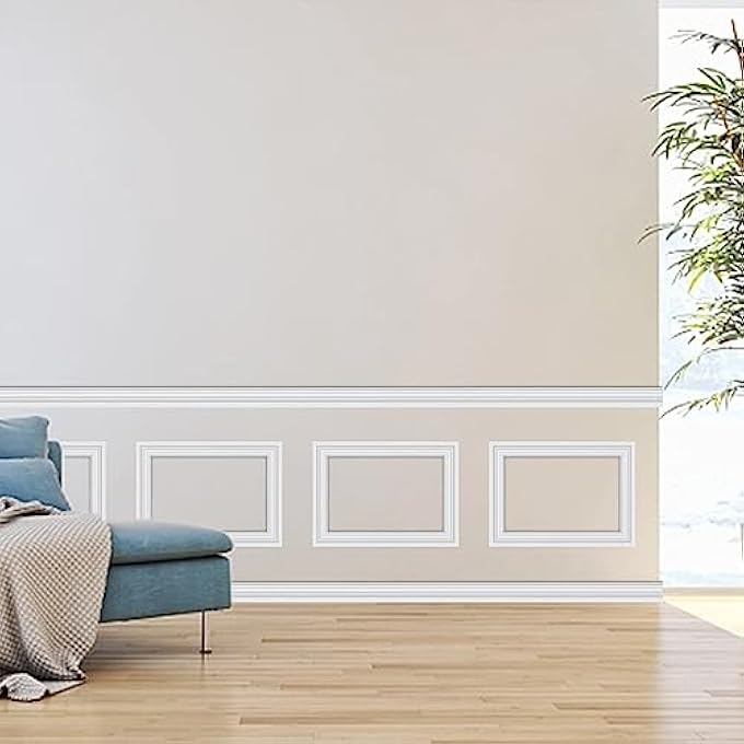 PEEL AND STICK WALL MOLDING TRIM, FLEXIBLE STRIP FOR MIRROR FRAME, CHAIR RAIL, WALL PROTECTION AND HOME DIY DECORATION (9.8 FT X 1.3 INCH) - Image 3