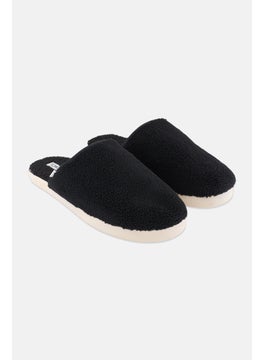 TOMS Men Harbor Faux Shearling Slip On Slipper, Black  - Image 1