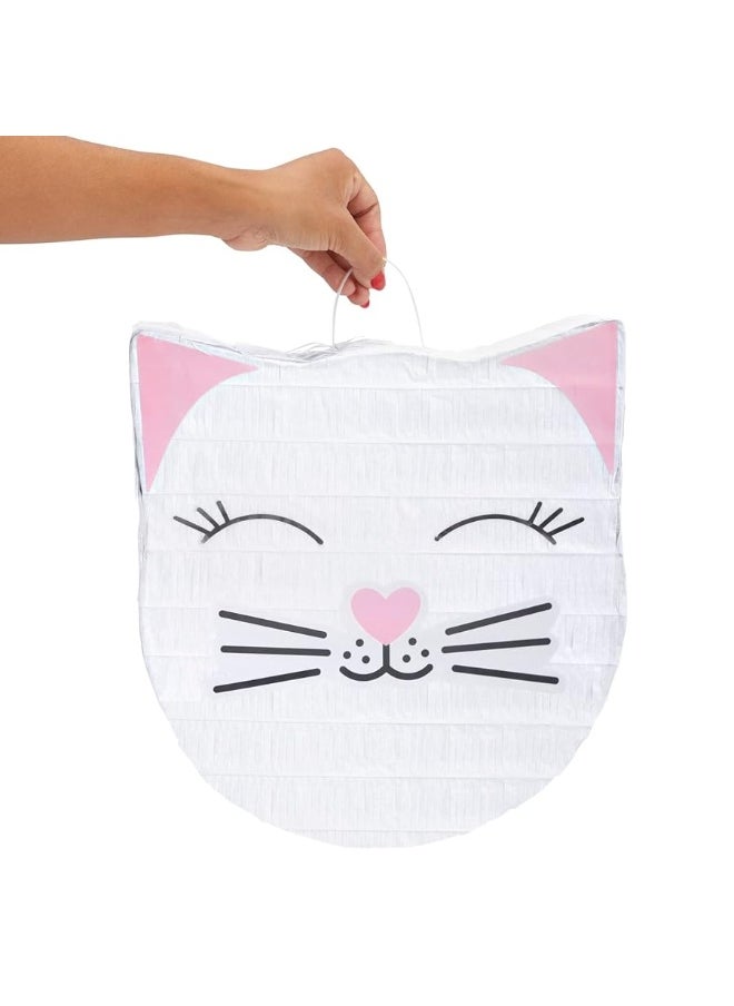 Blue Panda - Cat Pinata for Kitty Birthday Party Supplies, Kitten Themed Decorations (14x12.8x3 in, Small) - Image 1