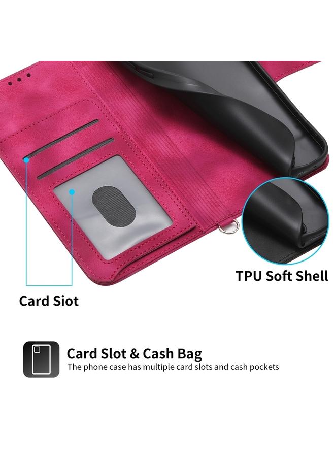 erorex Case For Xiaomi Poco X6 Pro 5G Skin-feel Flowers Embossed Wallet Leather Phone Case - Image 5