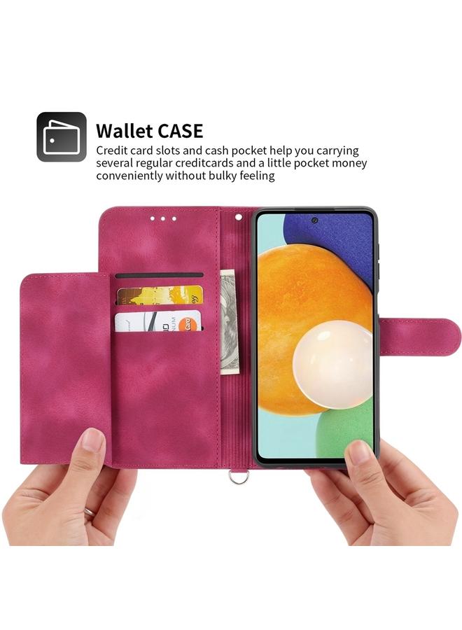 erorex Case For Xiaomi Poco X6 Pro 5G Skin-feel Flowers Embossed Wallet Leather Phone Case - Image 3