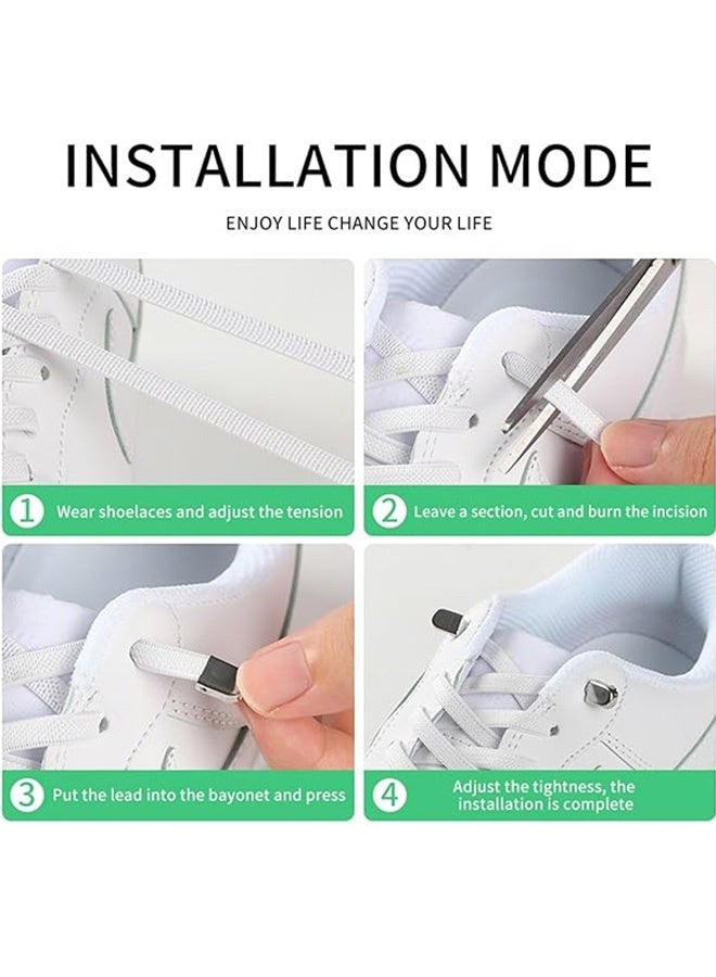 كوانتوم 6 قطع من أربطة الأحذية، رباط حذاء مغناطيسي كسول بمشبك معدني، أربطة أحذية مرنة للأحذية الرياضية سريعة بدون رباط مع قفل مشبك للأطفال والكبار - Image 3