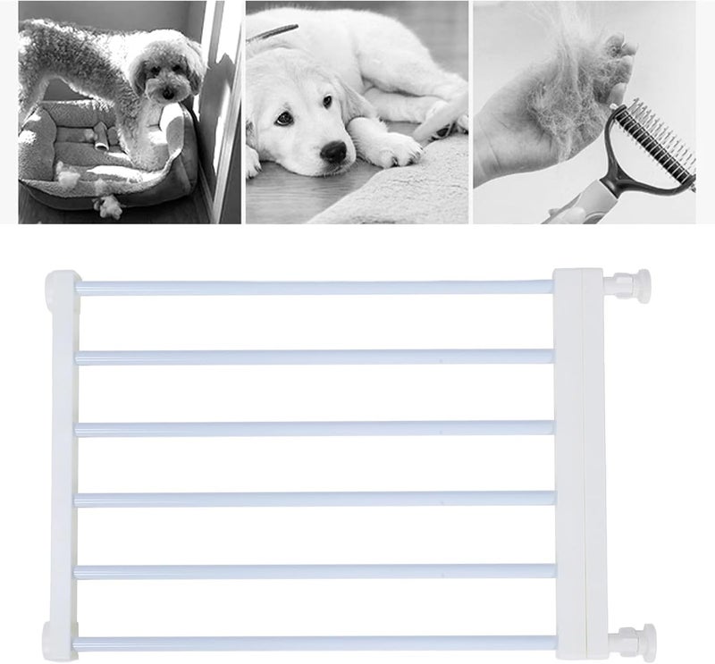 Short Expandable Dog Gate, Low Pet Gate with Sturdy Metal Frame, Adjustable Step Over Design for Indoor Doorway Stair Window Kitchen, Easy Installation No Drilling Required for Sma (White Medium, - Image 4
