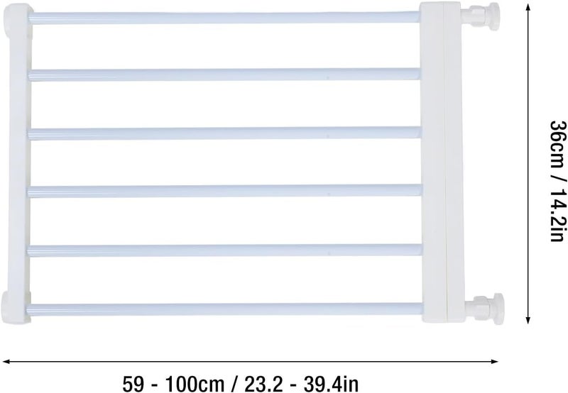 Short Expandable Dog Gate, Low Pet Gate with Sturdy Metal Frame, Adjustable Step Over Design for Indoor Doorway Stair Window Kitchen, Easy Installation No Drilling Required for Sma (White Medium, - Image 2