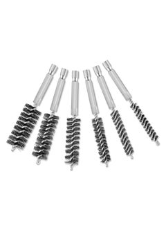 NIBEMINENT 6 Pieces Stainless Steel Bore Brush in Different Sizes Twisted Wire Cleaning with Handle 1/4 Inch Hex Shank for Power Drill Impact Driver, 4" Long （8mm,10mm,12mm,15mm,17mm,19mm)  - Image 1