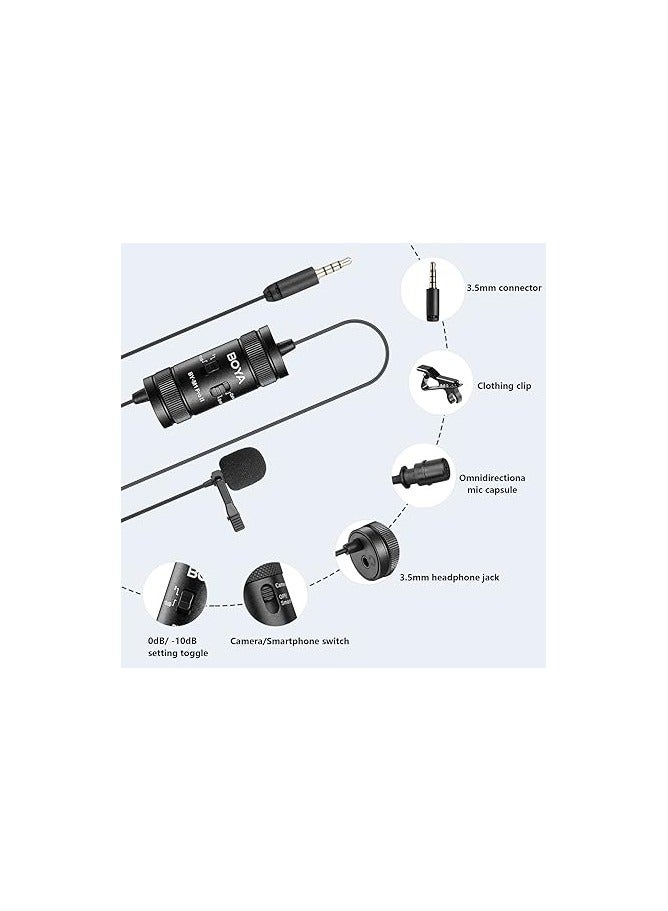 بويا ميكروفون مكثف متعدد الاتجاهات  لكاميرا ايفون واندرويد والكمبيوتر وويندوز - لليوتيوب والمقابلات وتسجيل الفيديو 10 قدم، إضافي، أسود - Image 4