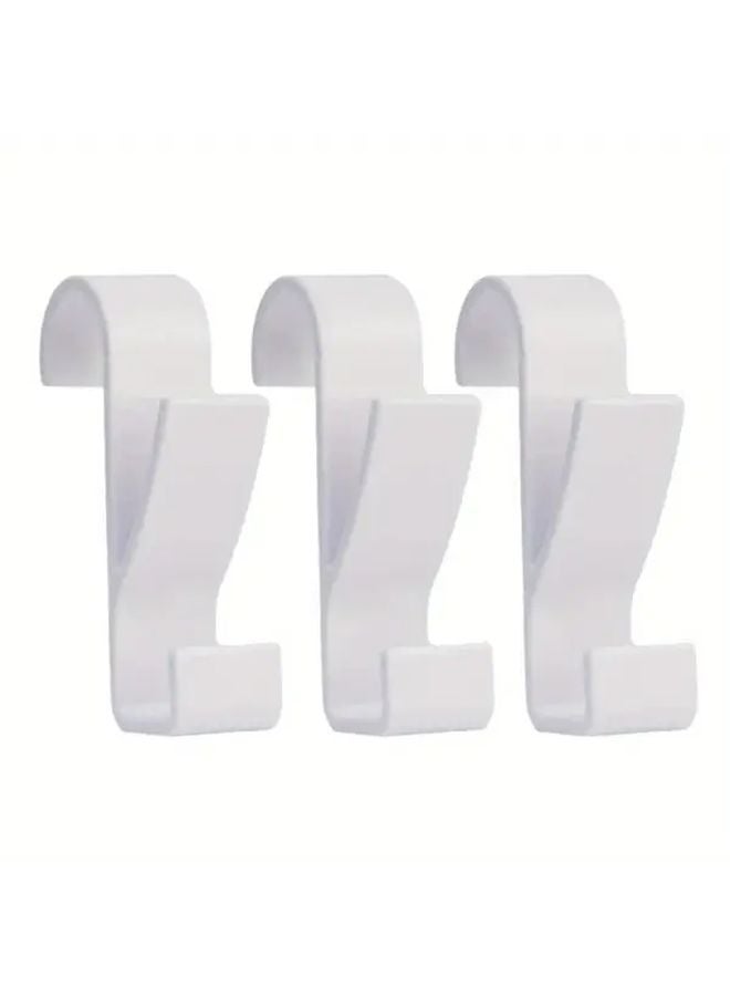 White 3pcs Bathroom Hanger Clips Heated Towel Radiator Rail Hook Holder Multifunction Drying Rack - Image 1