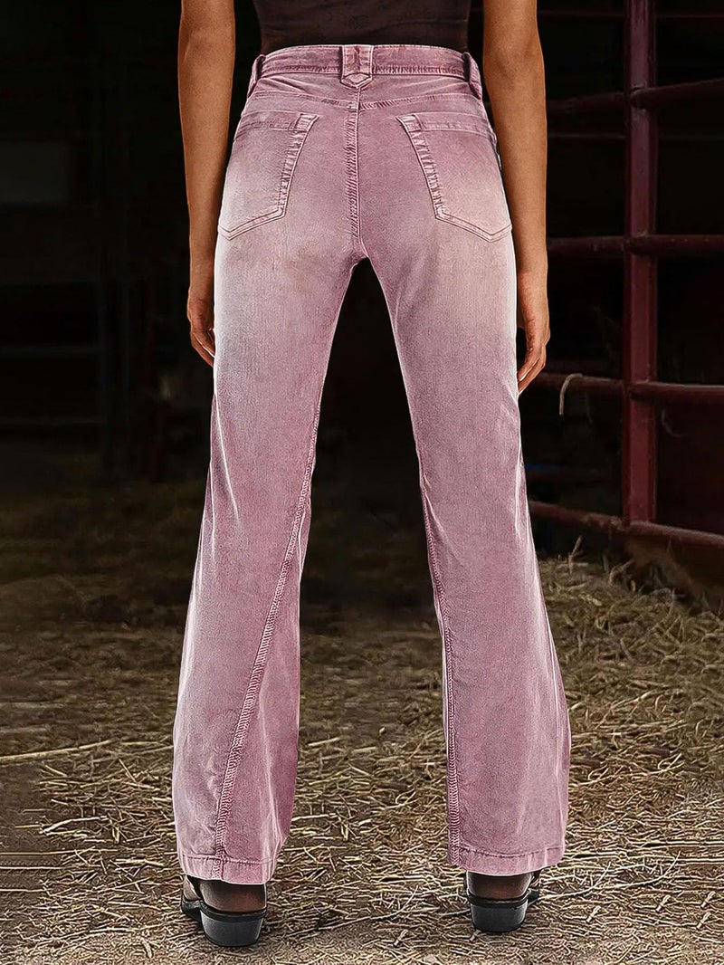 Flamingals Low Rise Boot Cut Jeans for Women Butt Lifting Western Pants with Pockets Flare Jeans Women Plum L - Image 4