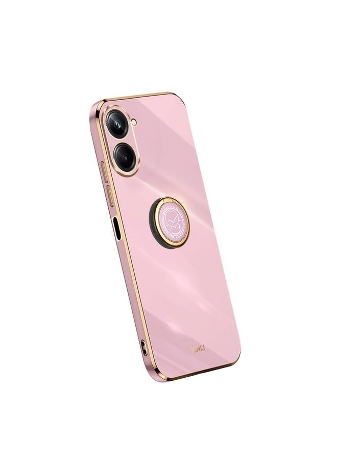 Case For Realme 10 4G Straight Edge Electroplate TPU Phone Case with Ring