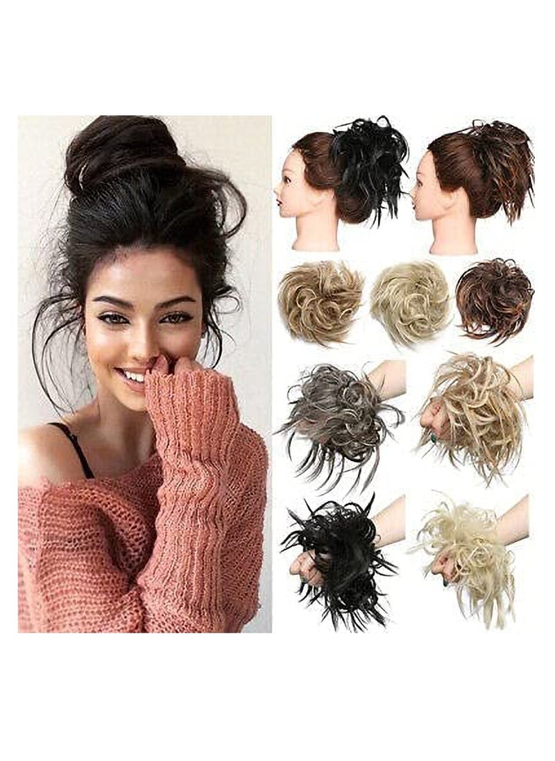 Estelle Messy Cocktail Bun hair bun hair bang hair extension elastic hair ban Hair Piece Hair Tousled Updo Hair Extensions Hairpiece Synthetic Hair Extensions Scrunchies Hairpiece for Women Color No 30T4  - Image 2