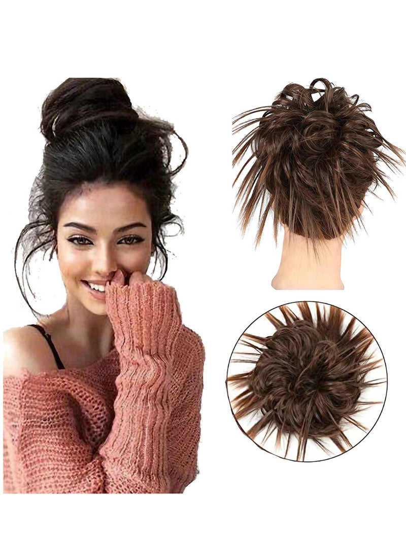 Estelle Messy Cocktail Bun hair bun hair bang hair extension elastic hair ban Hair Piece Hair Tousled Updo Hair Extensions Hairpiece Synthetic Hair Extensions Scrunchies Hairpiece for Women Color No 30T4  - Image 1