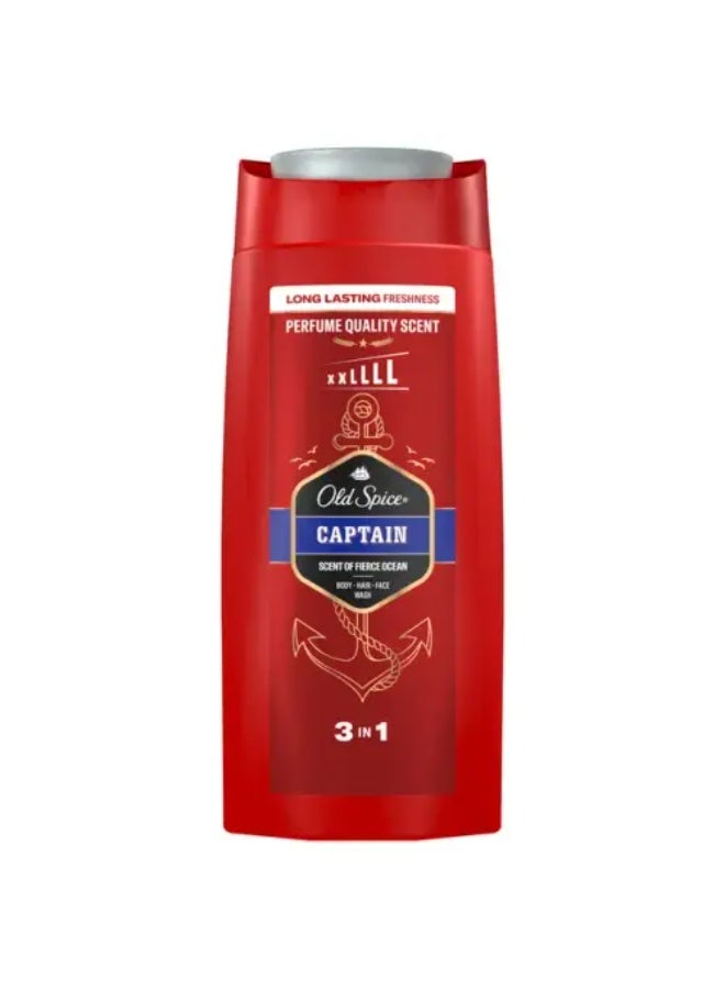 Captain 3 In 1 Men's Shower Gel & Shampoo 675ml XL