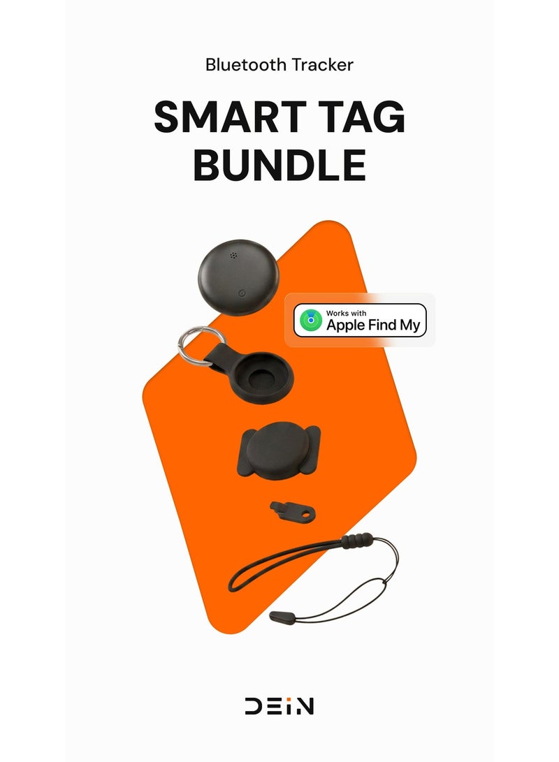DEIN Premium Smart Tracker Tag for iPhone - AirTag Alternative Compatible with Apple Find My Network, Bluetooth Item Finder with Keychain, Magnetic Mount & Case - Image 1
