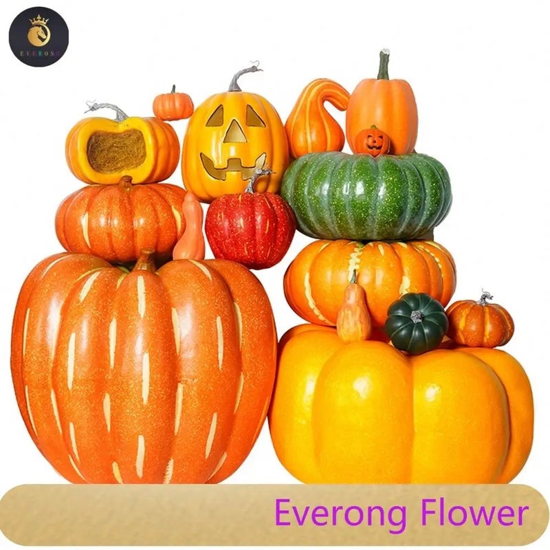Bluejw L06735 Halloween Pumpkin Decor - Artificial Fruits and Vegetables Shop Decoration, Realistic Fake Vegetables for Fall Harvest Display - Image 2