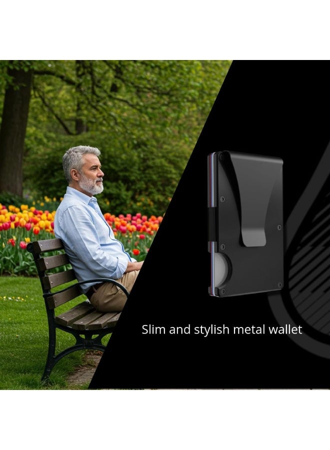 Slim RFID Blocking Wallet For Men - Light Weight, Durable & Compact- Minimalist Wallet With Money Clip (Obsidian) - Image 5